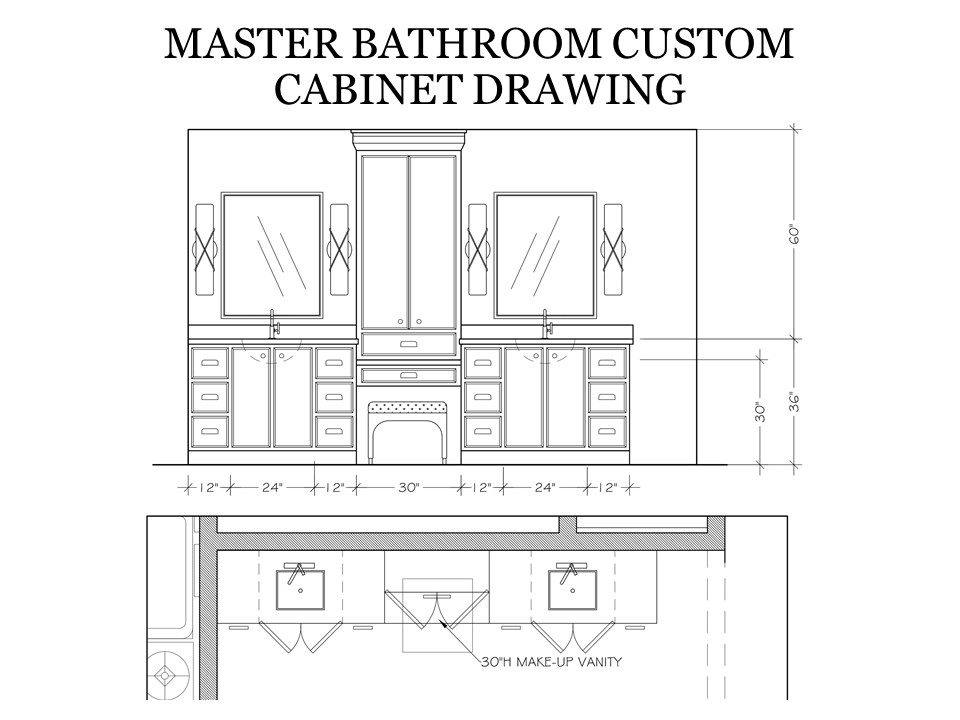 Master Bathroom Custom Cabinet Drawing