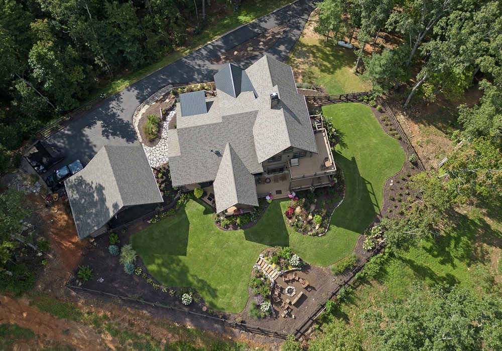 Aerial photo of home in Blue Ridge exterior and Interior home detailing