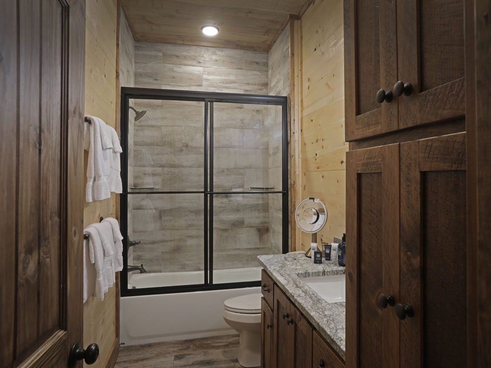 Guest bathroom in mountain home