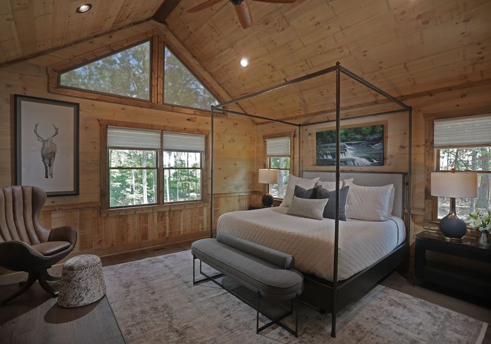 Master bedroom in mountain home