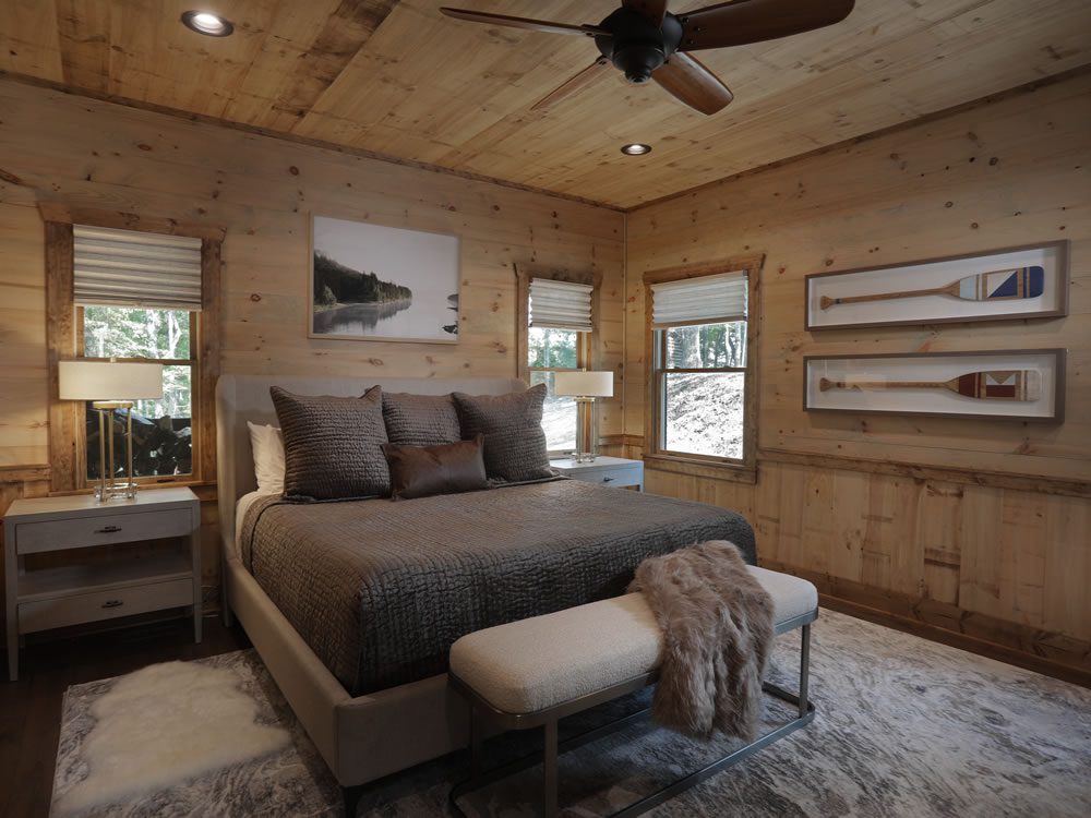 Master bedroom in mountain home