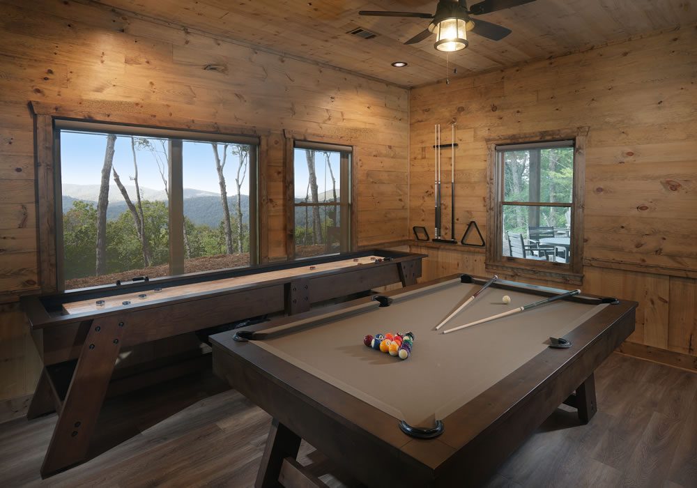 Game room in mountain home